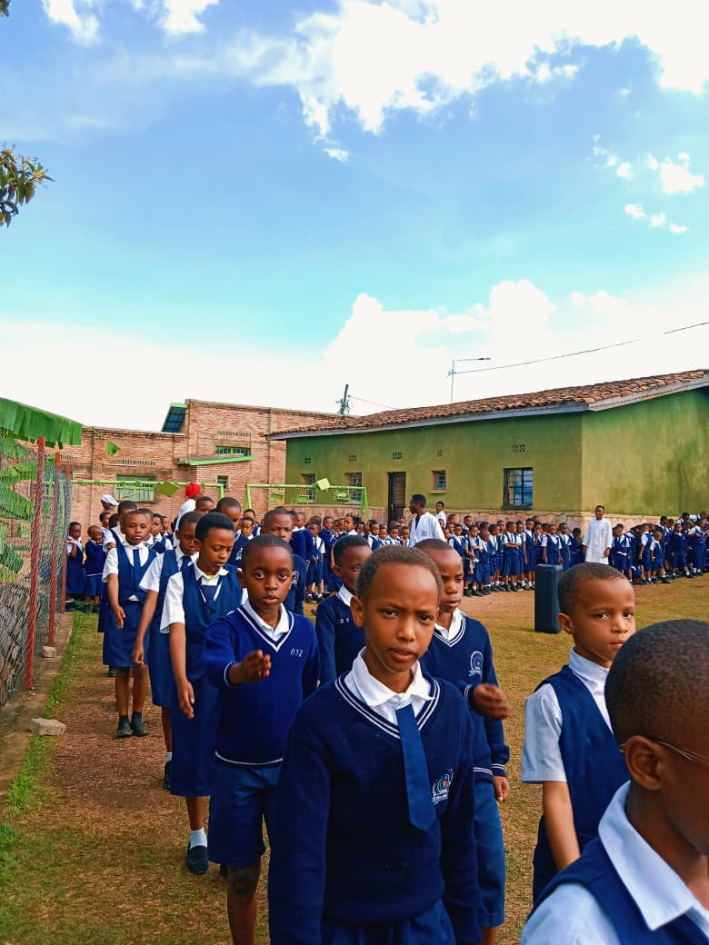 Students walking in line